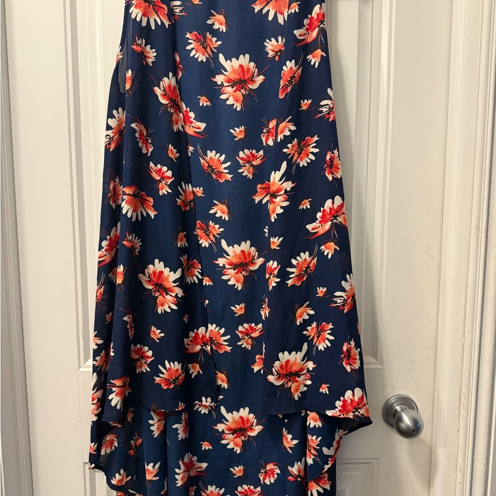 Emerald Navy Floral sleeveless flowy Cardigan Top
